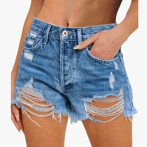 Distressed Denim Shorts